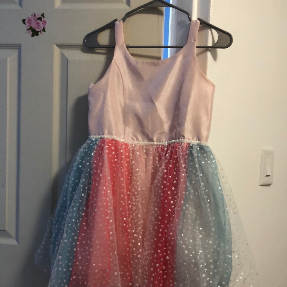 Pink and blue dress